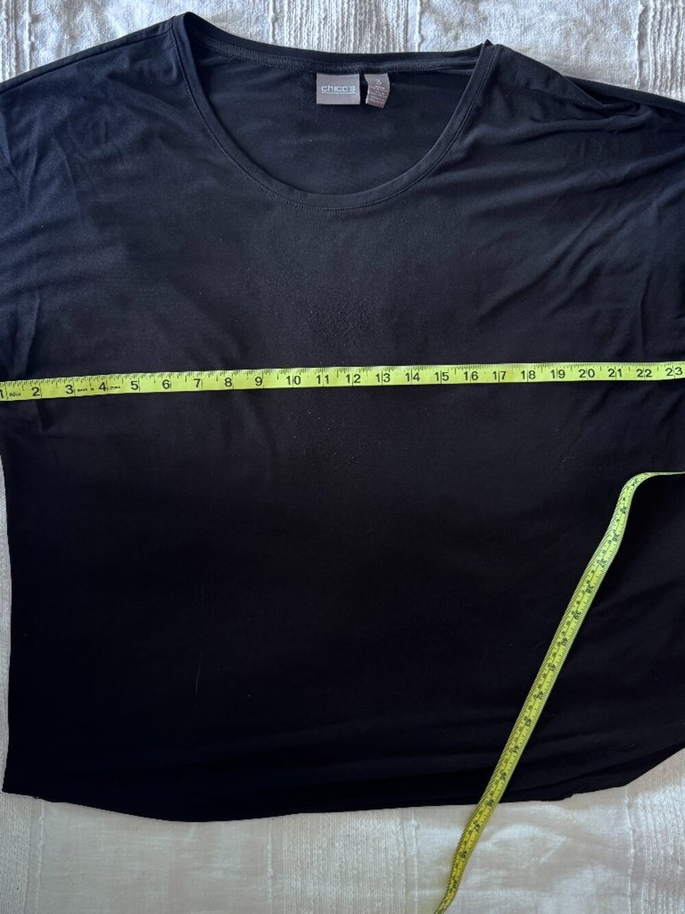 Chico's Black Short Sleeved Blouse/Shirt Size 3 - Picture 6 of 7